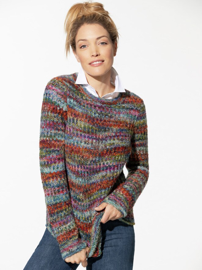 KERO Alpaka-Pullover Bouclegarn KERO Alpaka-Pullover Bouclegarn