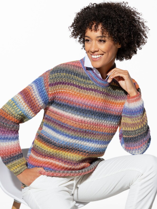 Multicolor Strukturpullover Multicolor Strukturpullover
