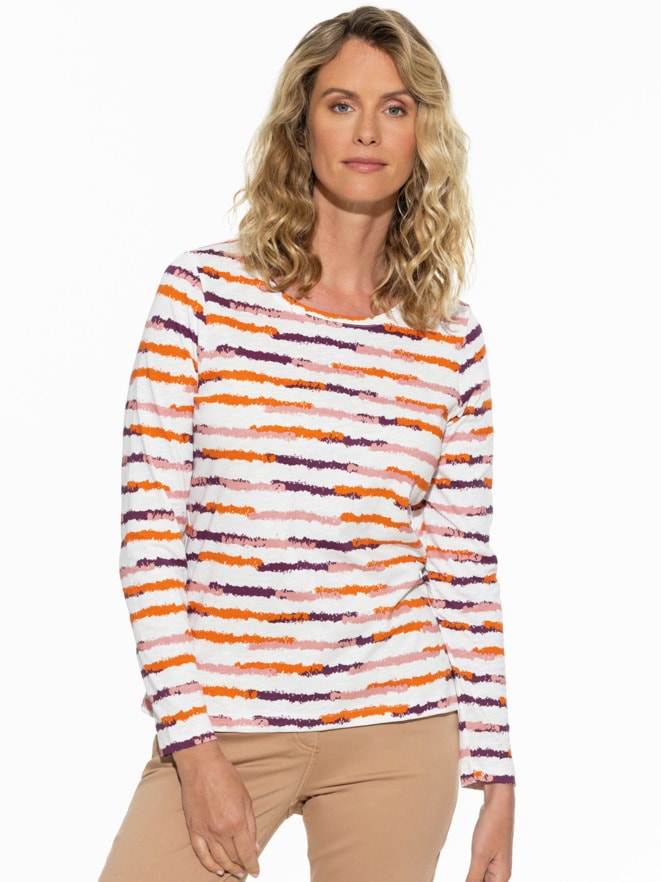 Baumwollshirt Abstract Stripe