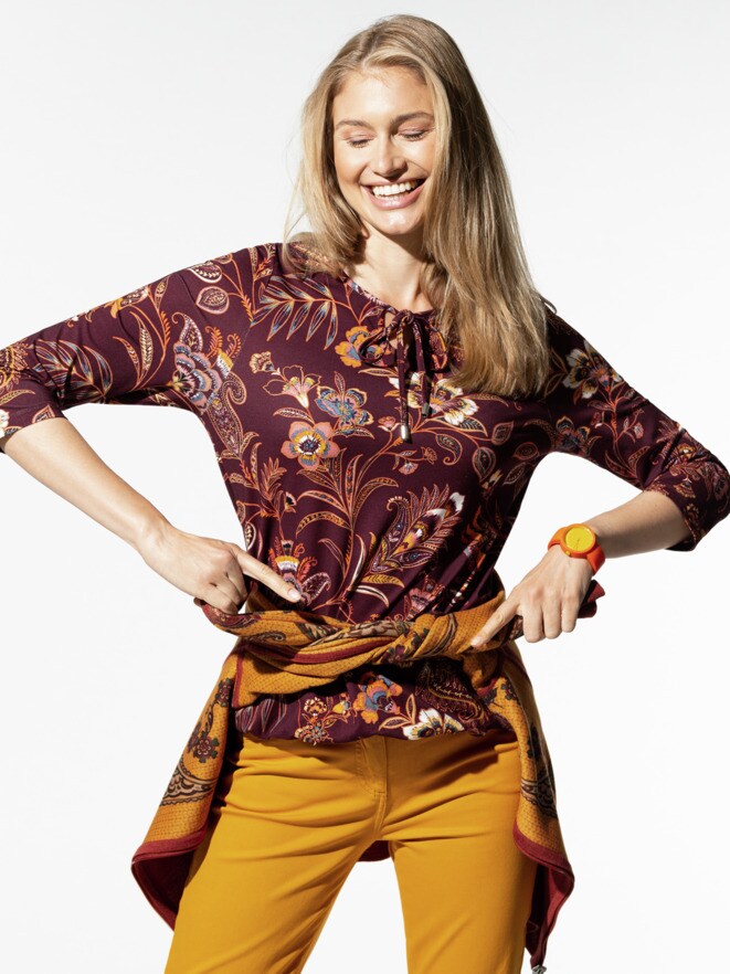 Viskoseshirt Paisleyblume Viskoseshirt Paisleyblume