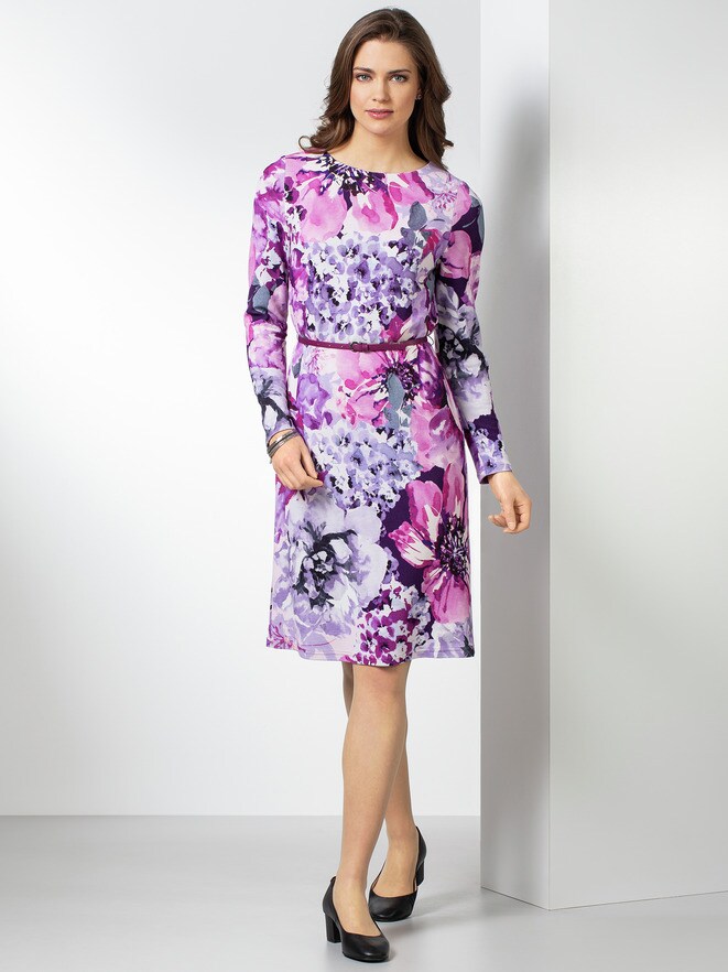 Strickkleid Aquarellblumen Strickkleid Aquarellblumen