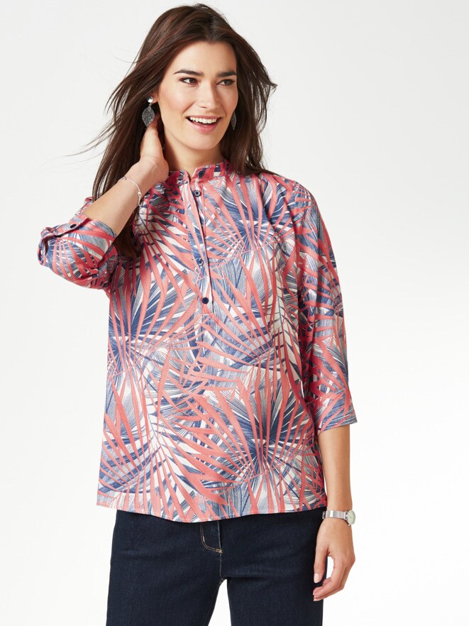 Viskose-Shirtbluse Künstlerdruck Viskose-Shirtbluse Künstlerdruck
