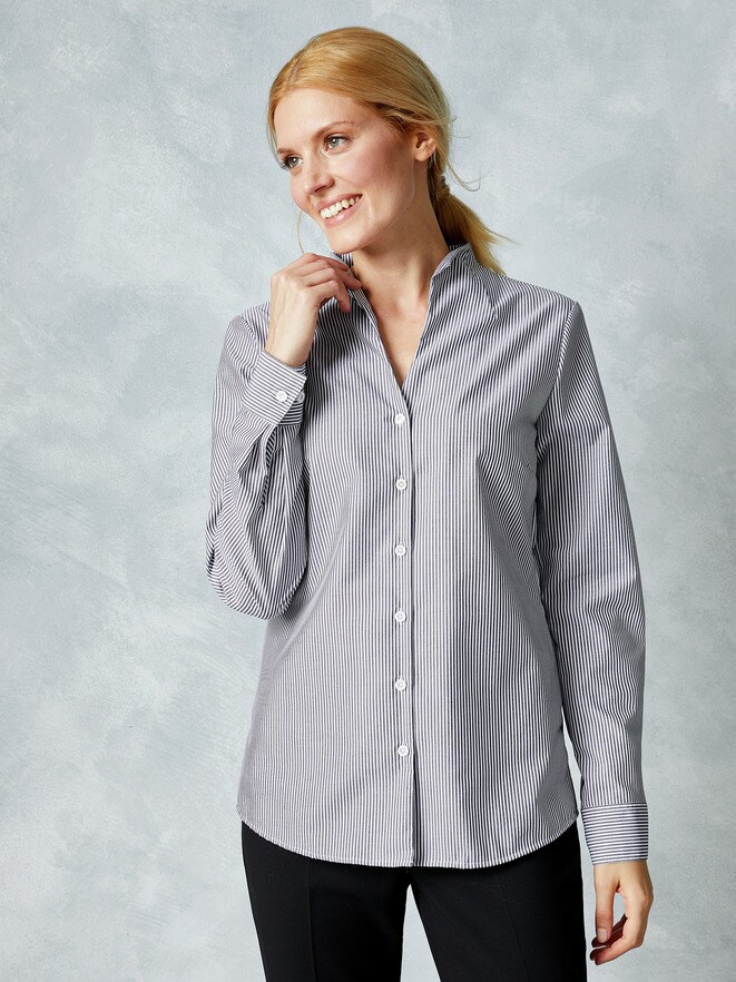 Extraglatt-Bluse Kelchkragen Extraglatt-Bluse Kelchkragen