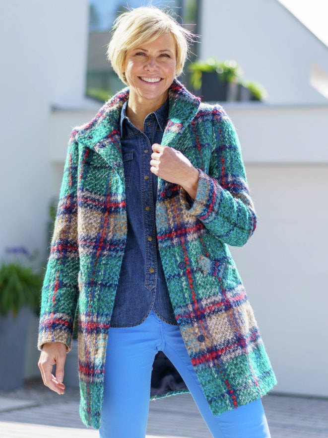 Outfit TV Karo-Wolljacke-Multicolor Outfit TV Karo-Wolljacke-Multicolor
