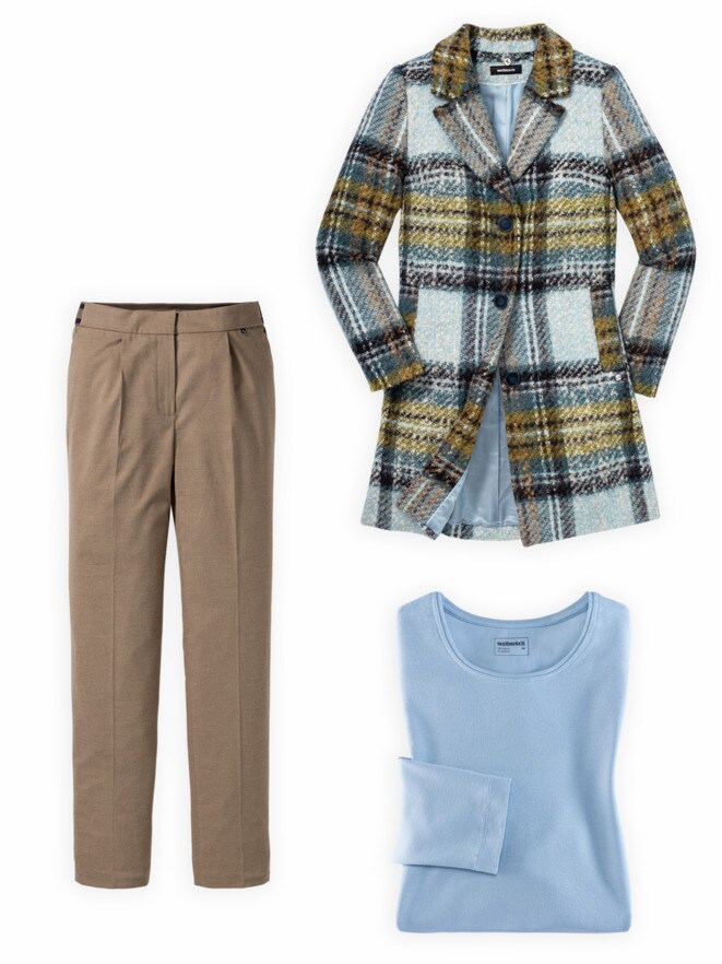 Outfit Karo Flauschmantel Outfit Karo Flauschmantel