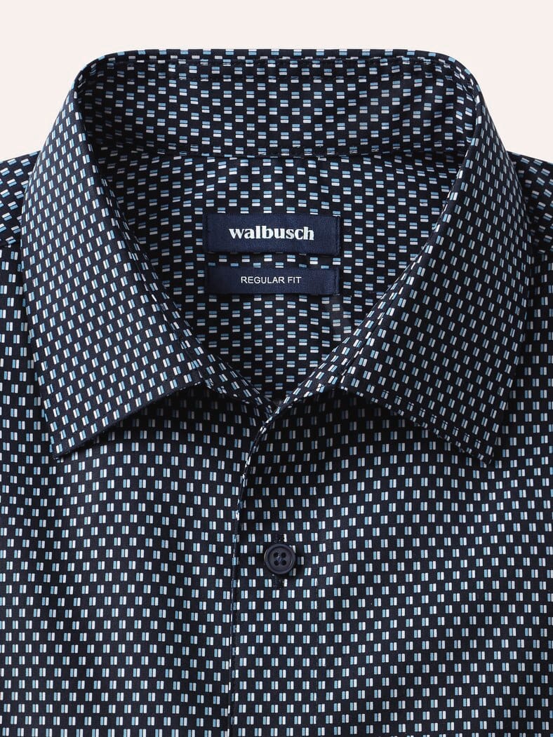 Extraglatt-Hemd Walbusch-Kragen Minimal Druck