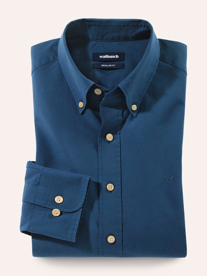 Hemd aus Royal-Oxford Uni Rauchblau