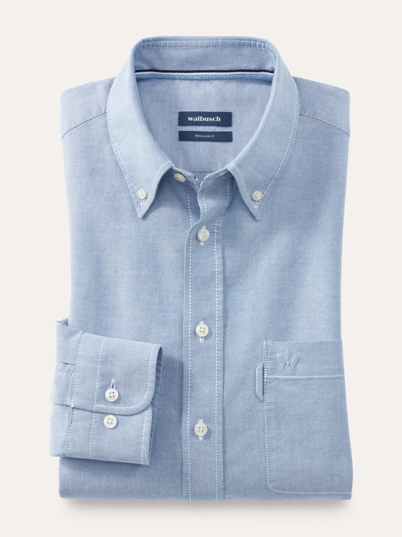 Premium Oxford-Hemd Uni Bleu
