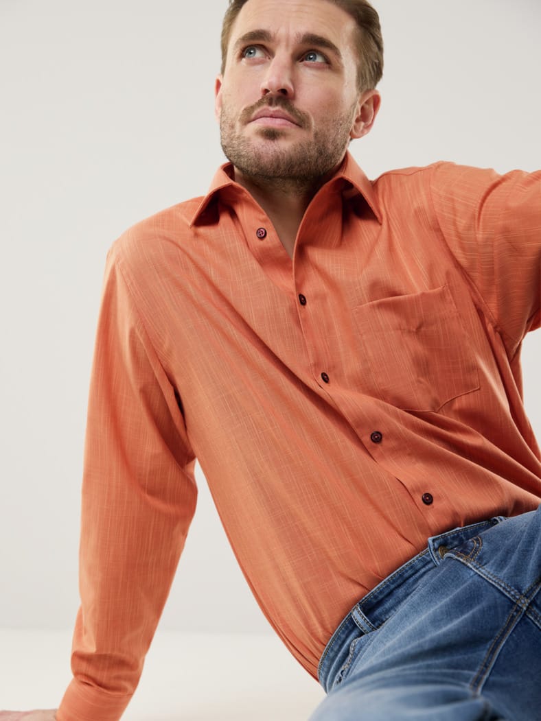 Extraglatt-Hemd Tropical Terracotta