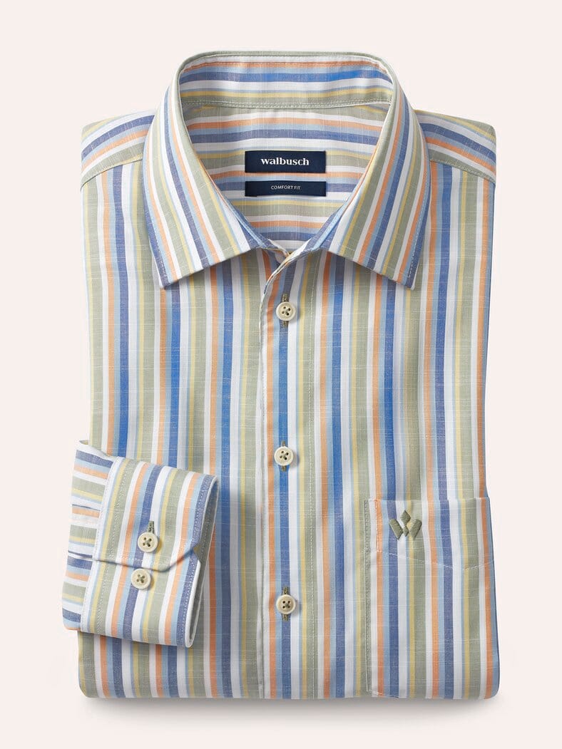 Extraglatt-Hemd Tropical Streifen