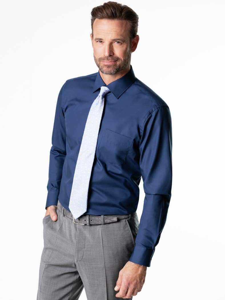 Extraglatt-Hemd Kent-Kragen Navy