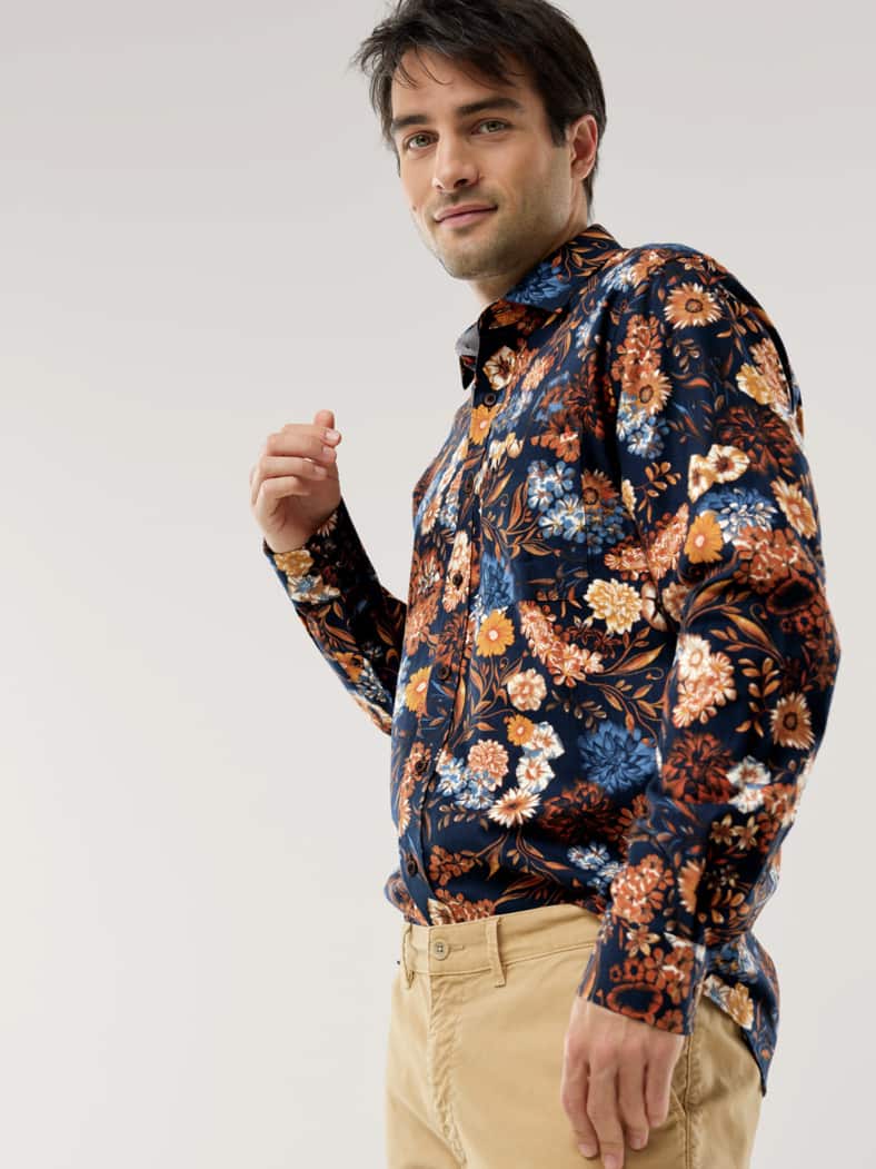 Flanell-Hemd Gesucht-Gefunden Druck Marine