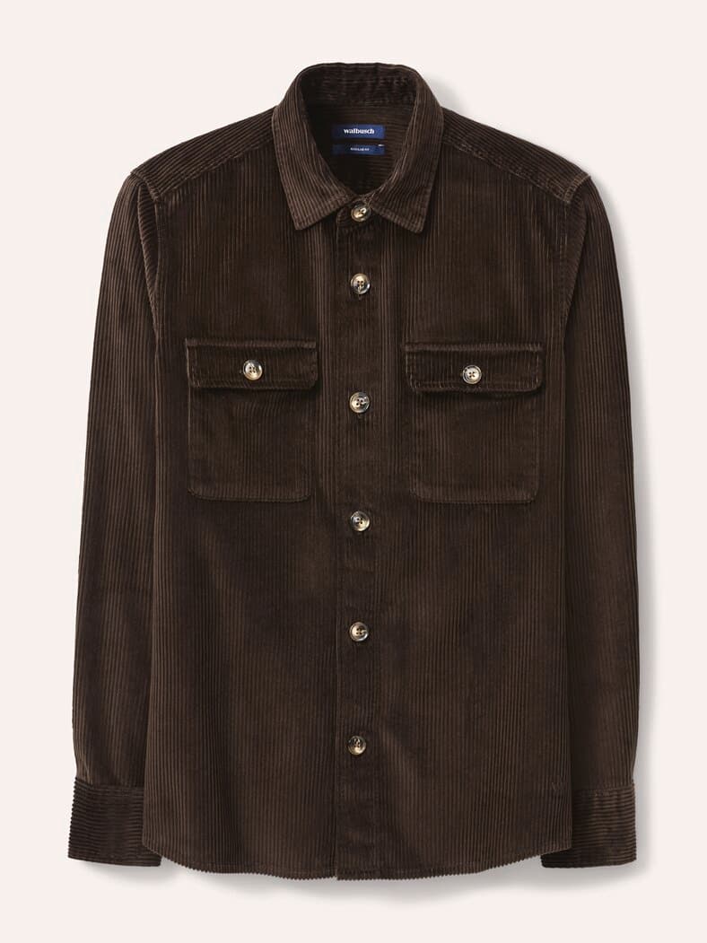 Overshirt aus Breitcord Dunkelbraun