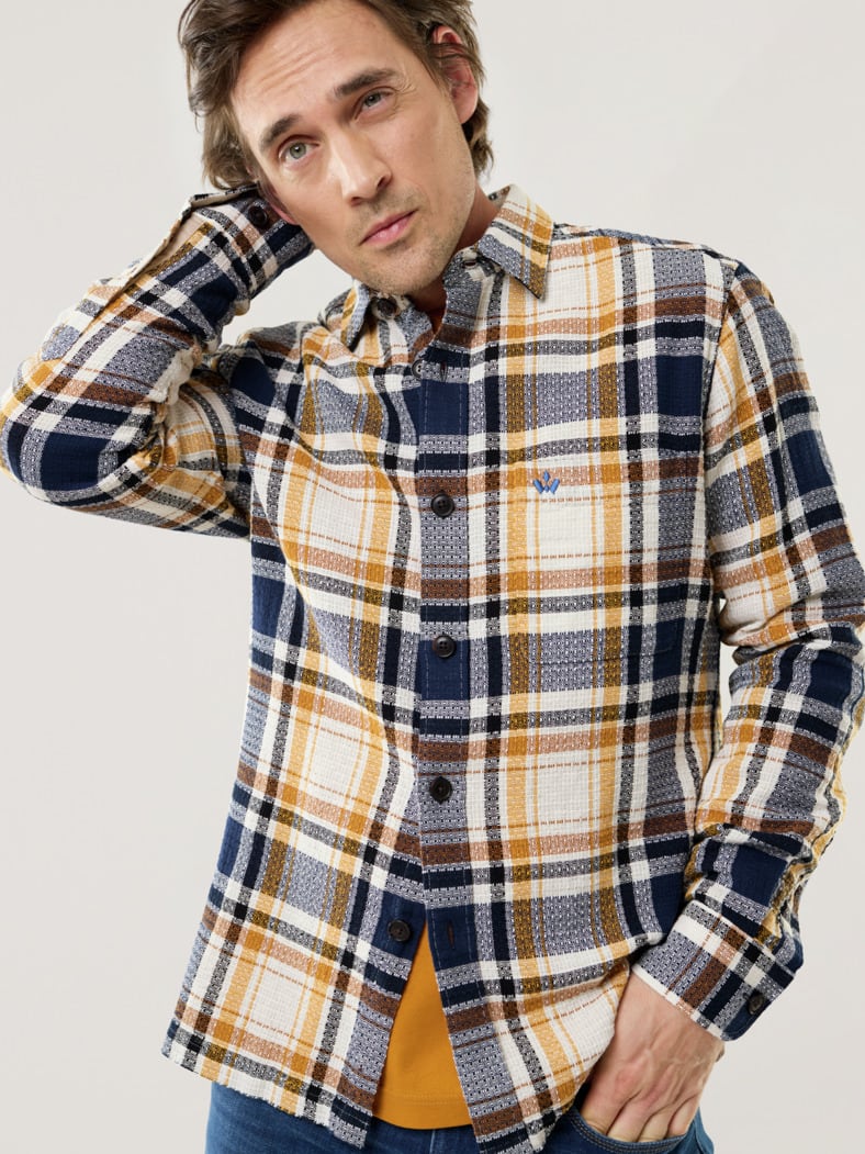 Das Overshirt Karo Safran