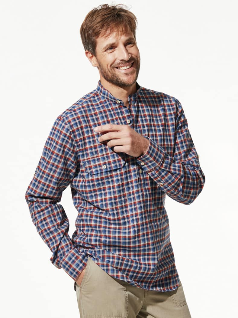 Wüsten-Hemd Karo Marine