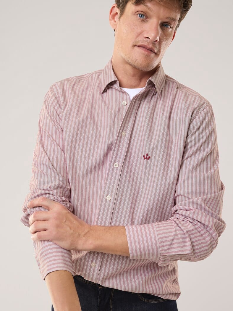 Royal-Oxford Hemd Streifen Rot