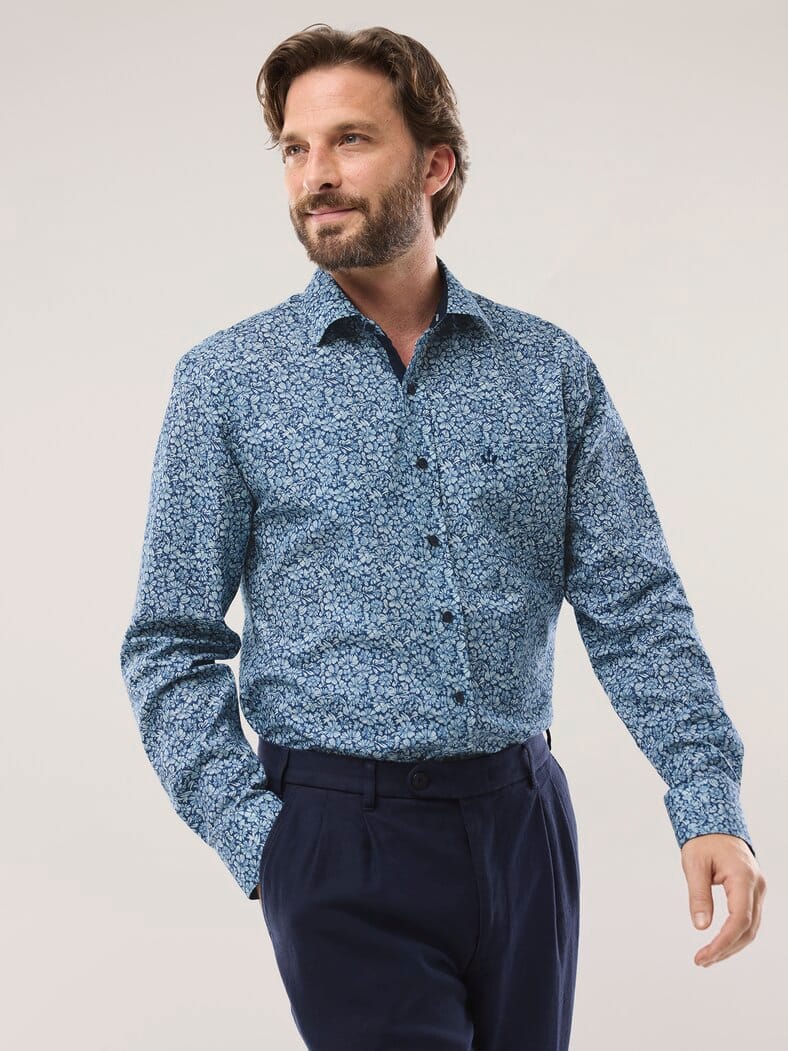 Aktiv-Hemd Blumen Druck