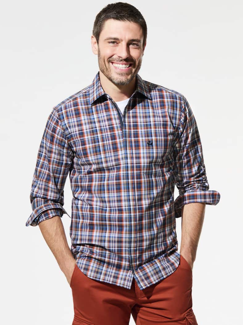 Extraglatt-Hemd Zip & Go Karo Terra