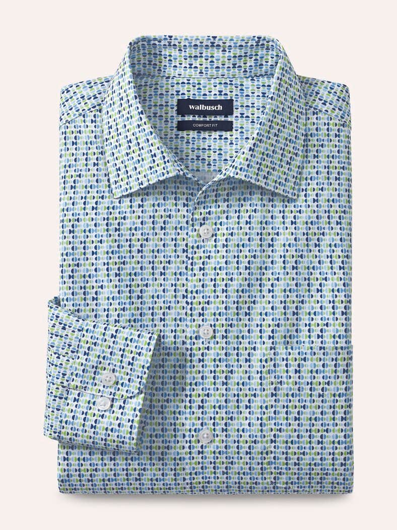 Extraglatt-Hemd Walbusch-Kragen Druck Kugel