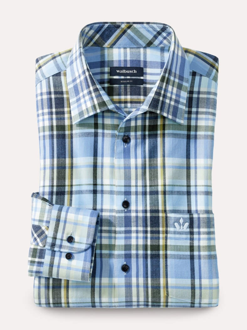 Premium-Flanell Hemd Karo Blau