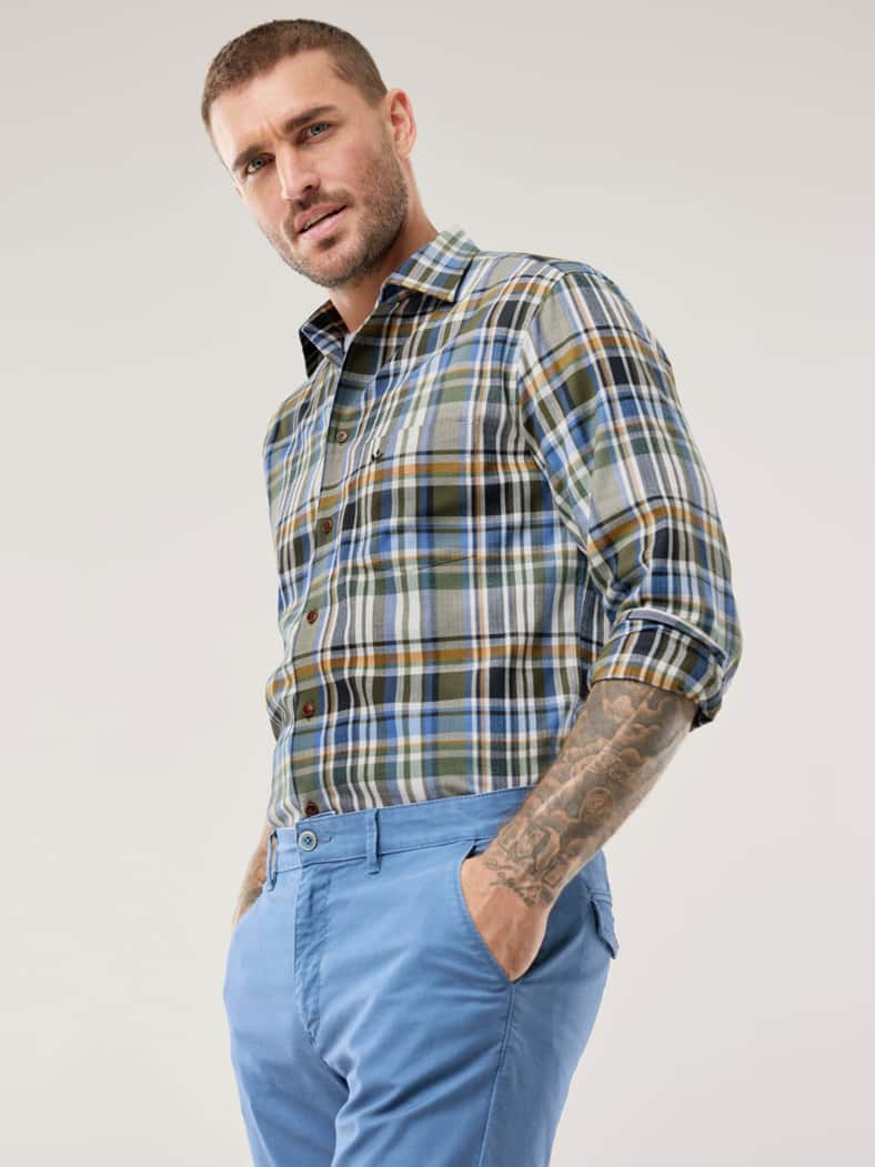 Premium-Flanell Hemd Karo Schilf