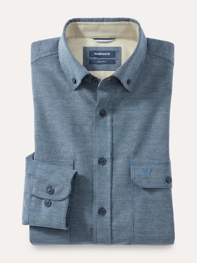 Soft-Cord Overshirt Blau