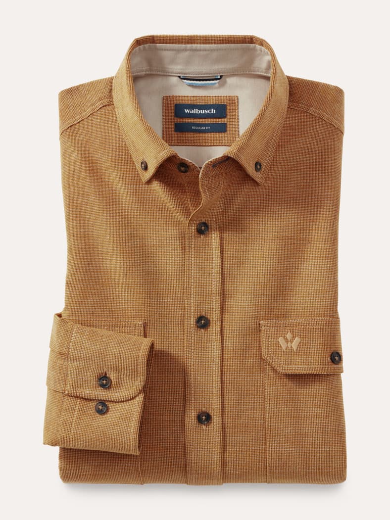 Soft-Cord Overshirt Curry