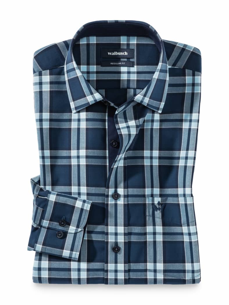 Aktiv-Hemd Karo Blau