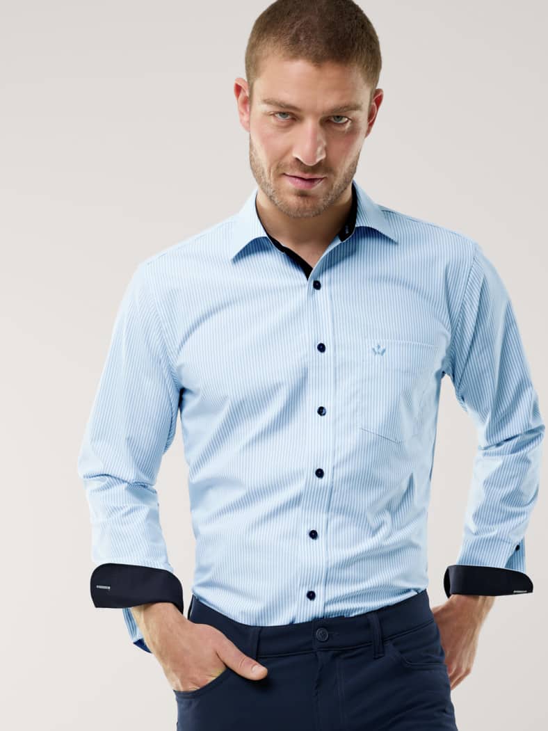 Aktiv-Hemd Römerstreifen Bleu