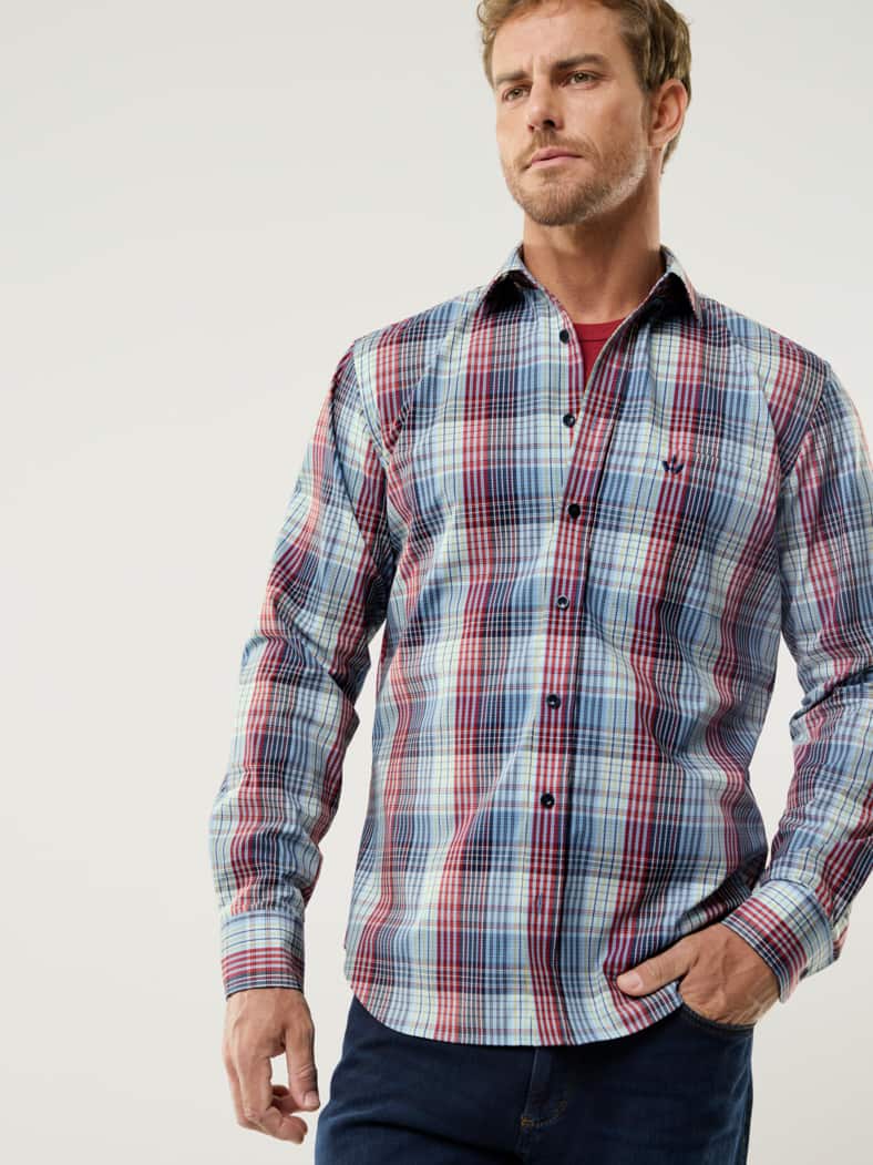 Extraglatt-Hemd Karo Rot