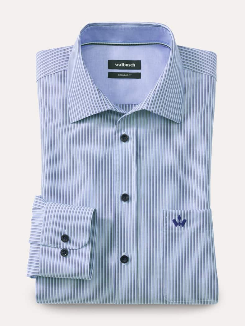 Extraglatt-Hemd Streifen Blau