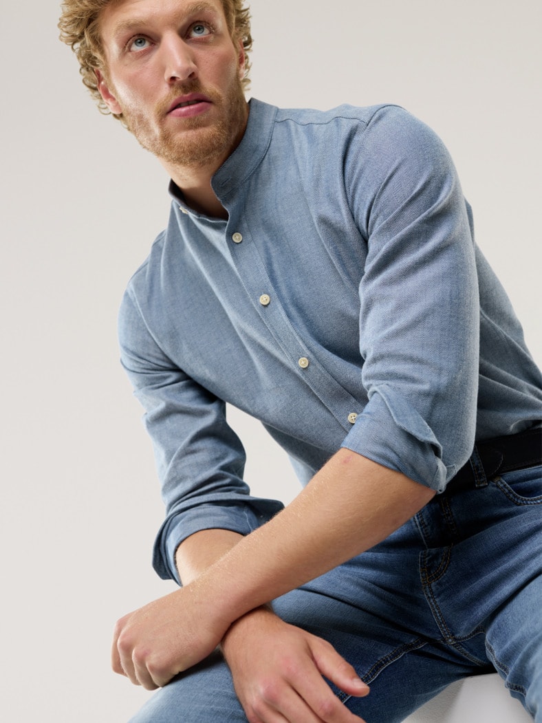 Flanell Stehkragen-Hemd Dessin 4