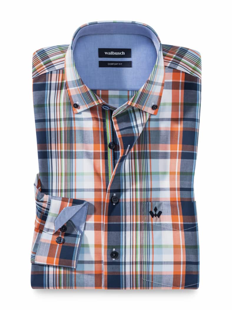 Extraglatt Hemd Frischekick Karo Marine