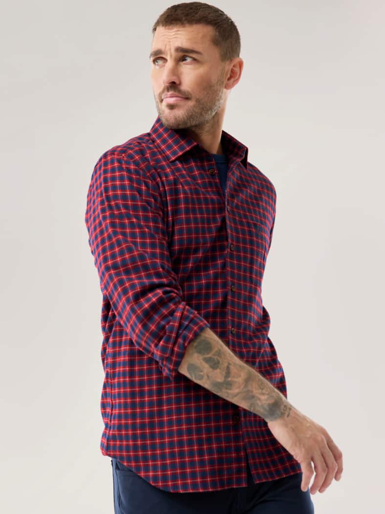 Sturmtief Flanell-Hemd Karo Bordeaux