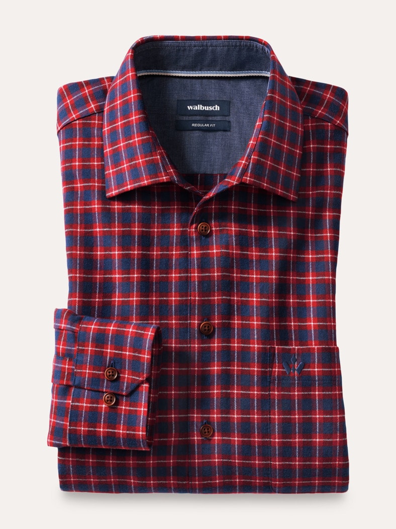 Sturmtief Flanell-Hemd Karo Bordeaux