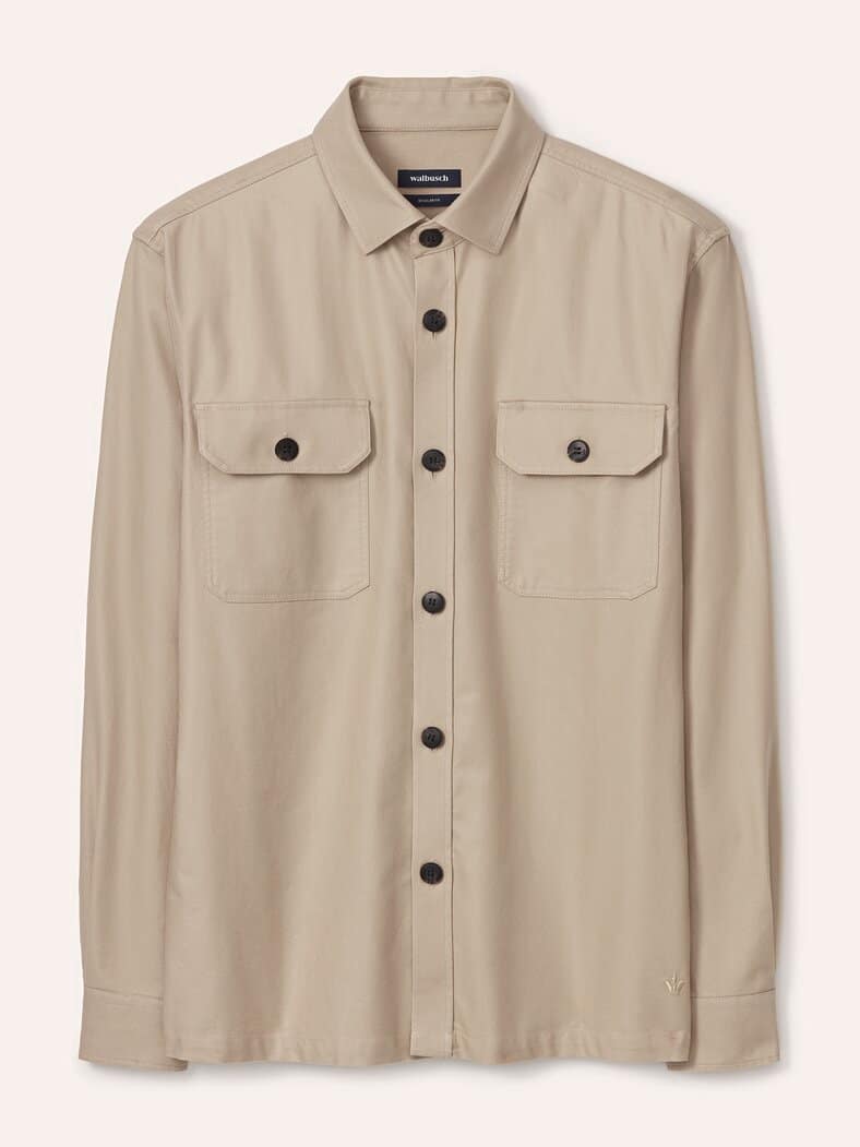 Hemdjacke aus Baumwoll-Mischung Sand