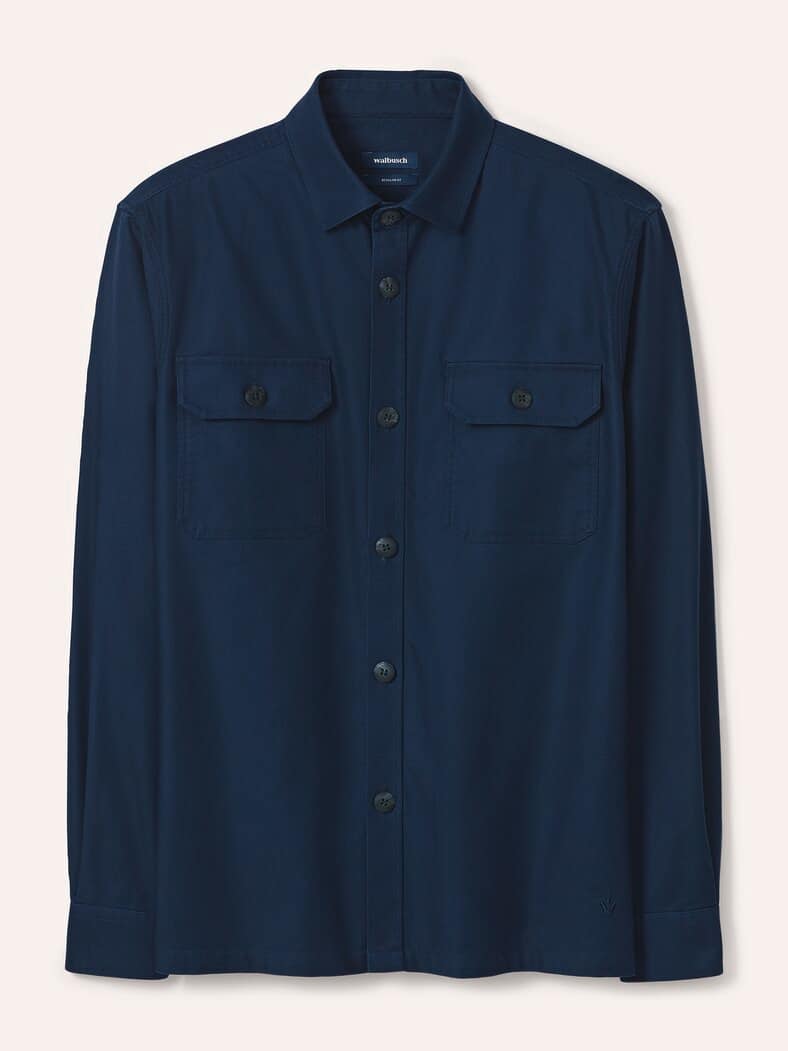 Hemdjacke aus Baumwoll-Mischung Marine