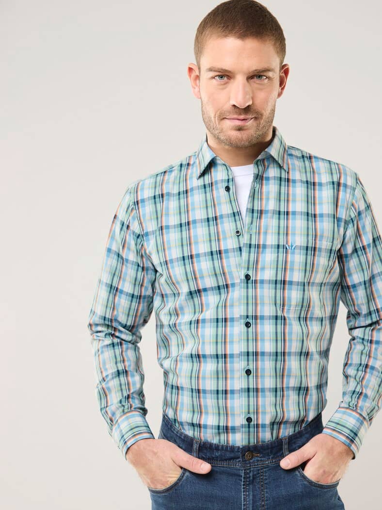 Extraglatt Hemd Karo Multi