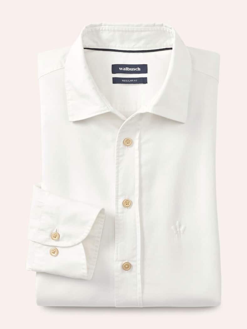 Überfärber-Hemd Wollweiß