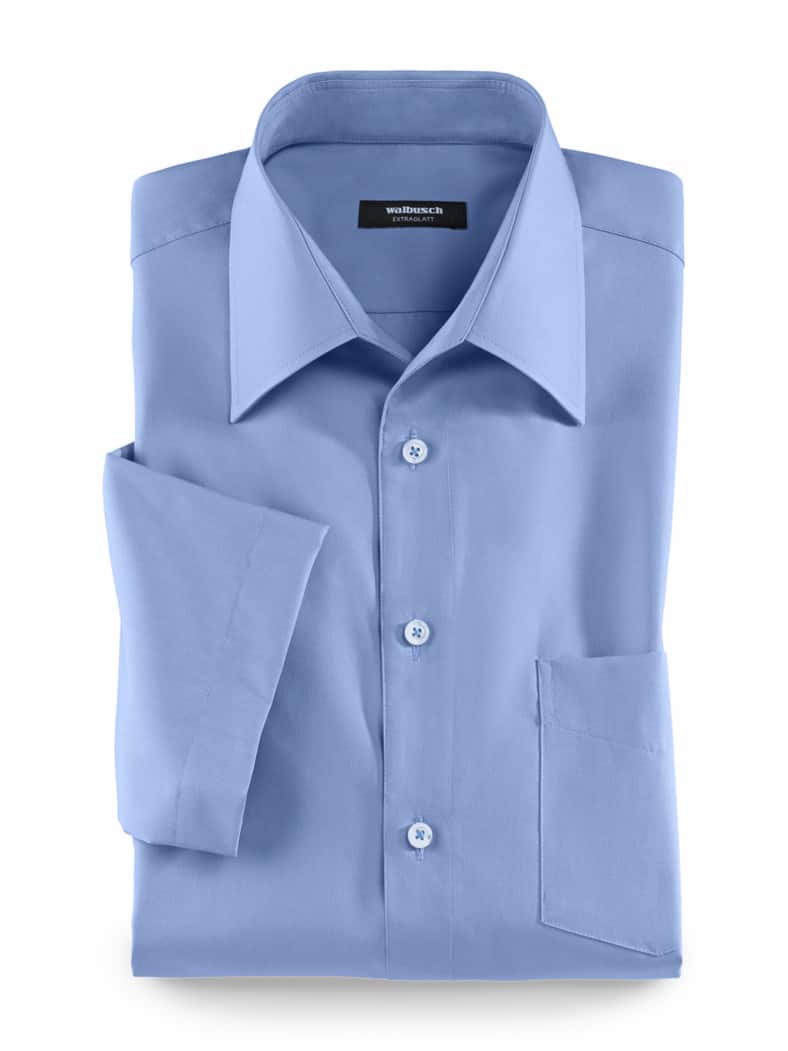 Extraglatt-Hemd Walbusch-Kragen Azur