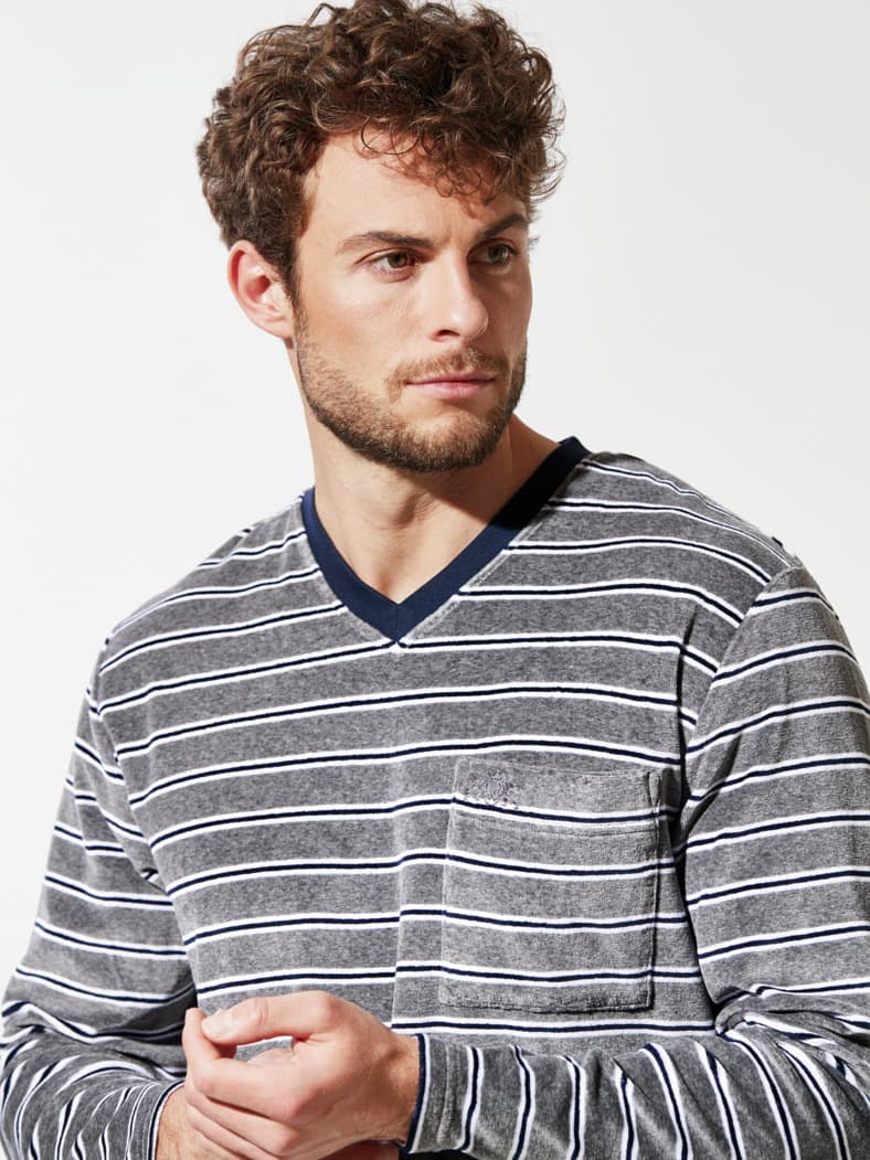 Nicki-Schlafanzug Softfeel Marine