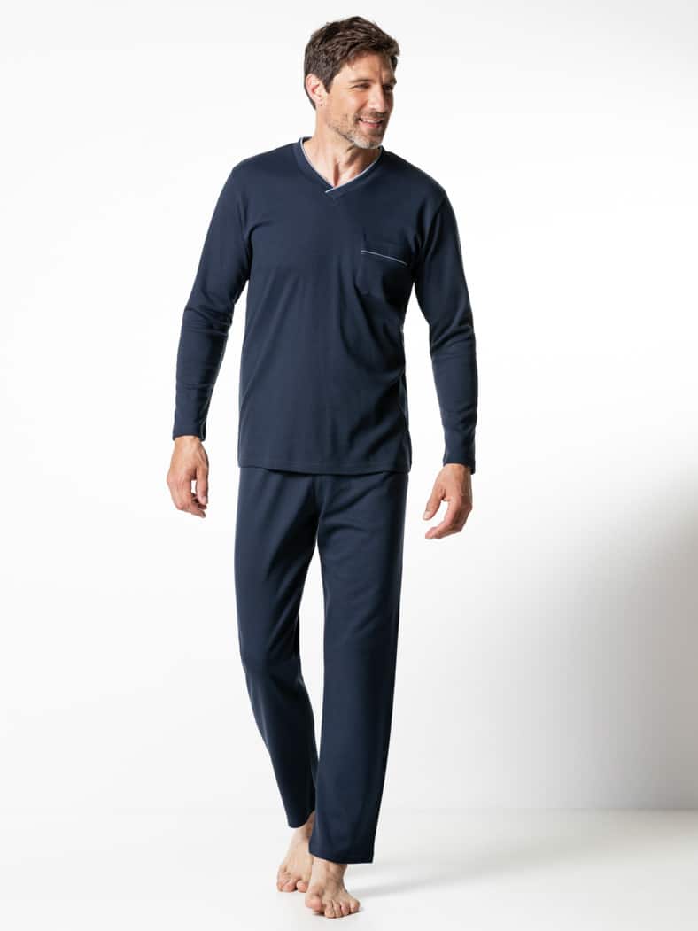 Wohlfühl Schlafanzug Easycare Marine