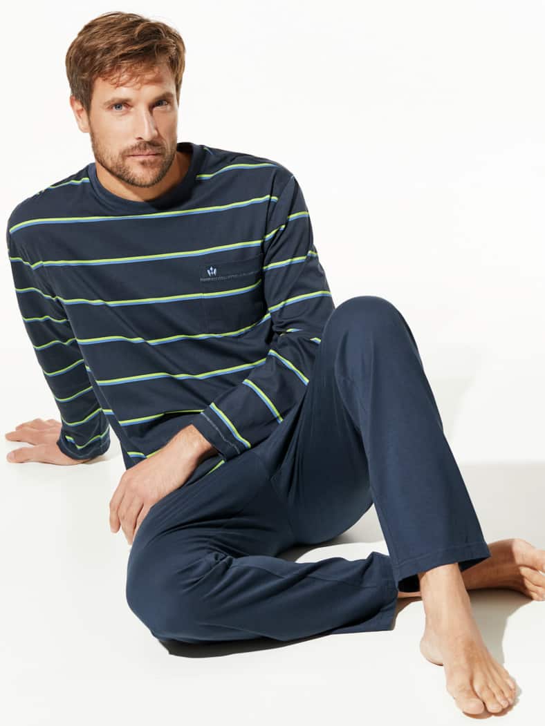 Streifen Pyjama Segeltörn Marine