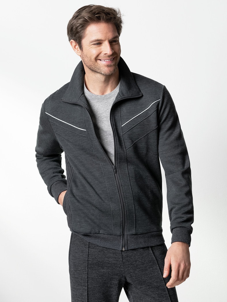 Freizeitjacke Klimawolle Anthrazit