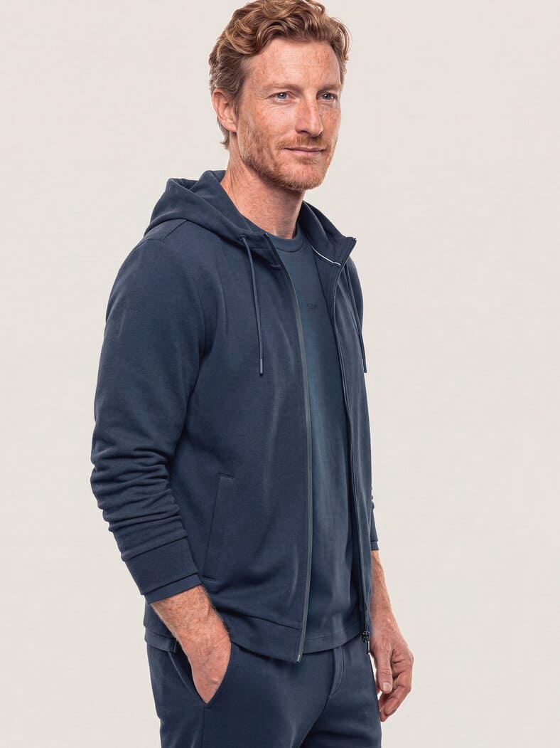 Sweatjacke mit Struktur Marine