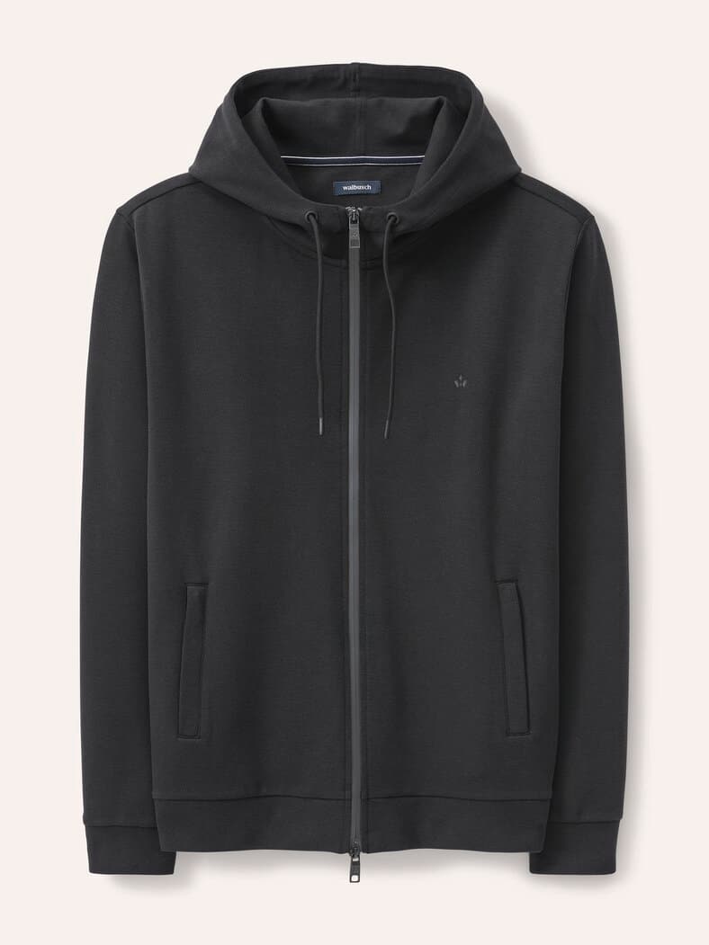 Sweatjacke mit Struktur Schwarz