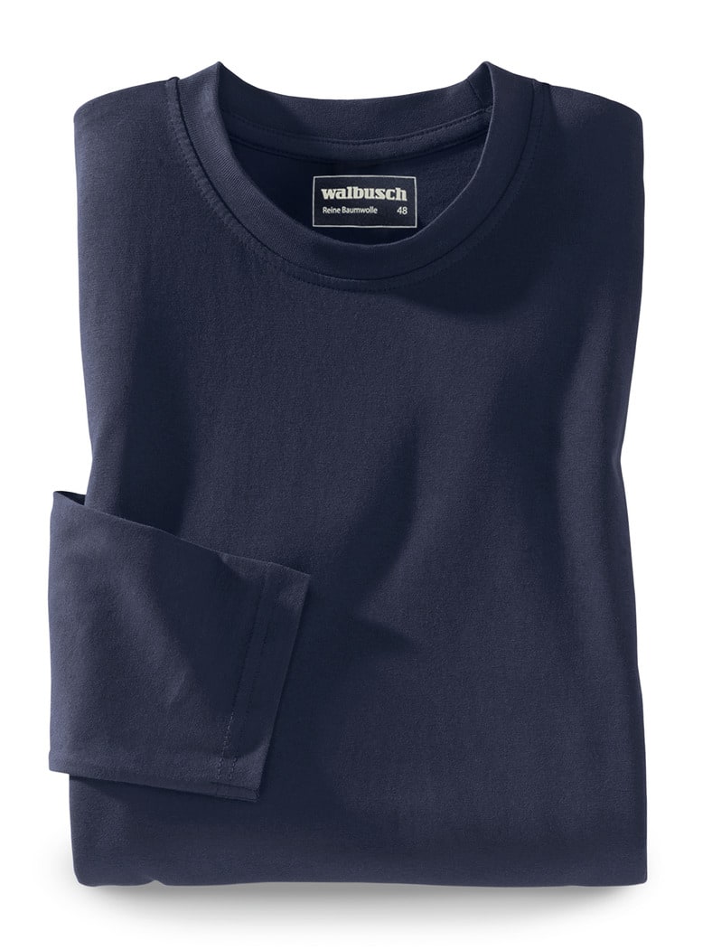 Langarm-Shirt Rundhalsausschnitt Marine