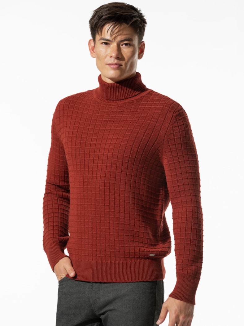 Struktur-Rolli Merino-Mix Ziegelrot