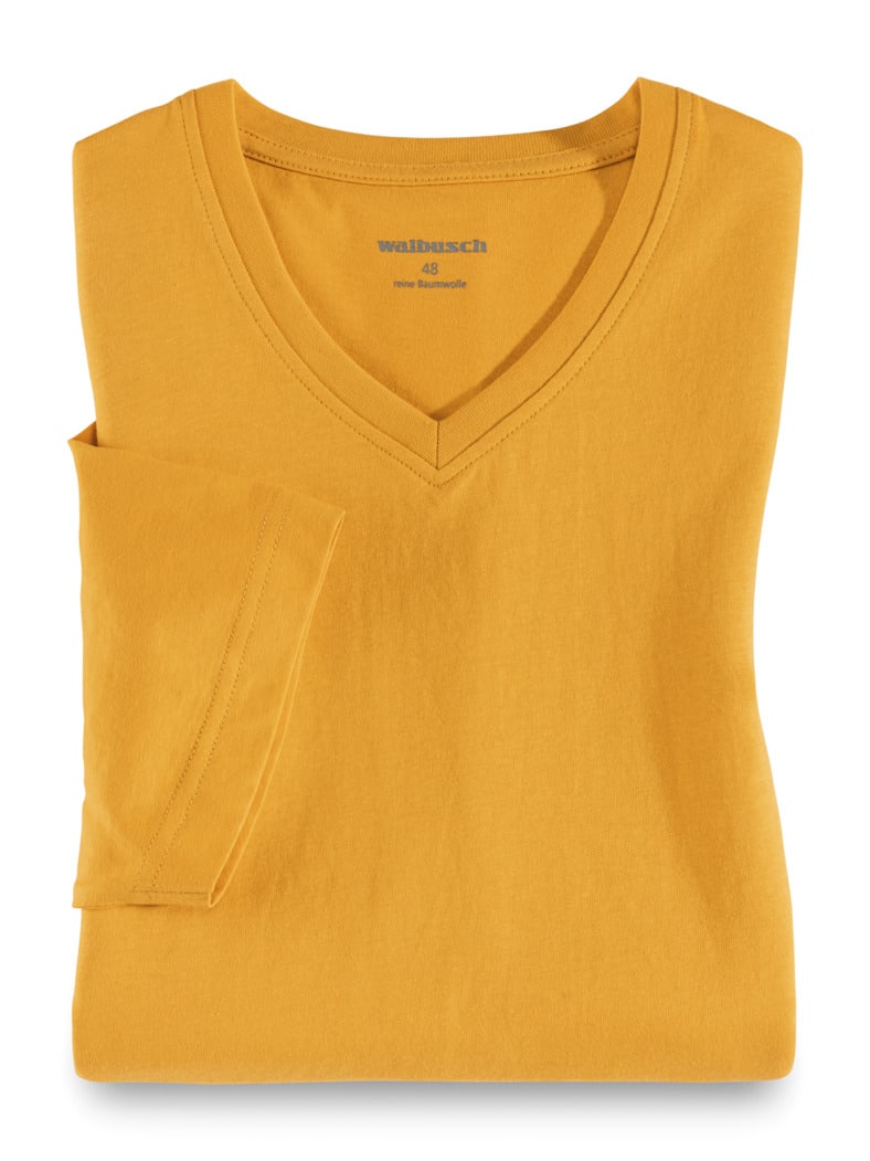 T-Shirt V-Ausschnitt Safran