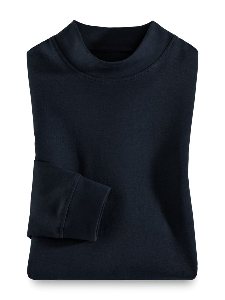 Langarm-Shirt Stehkragen Marine